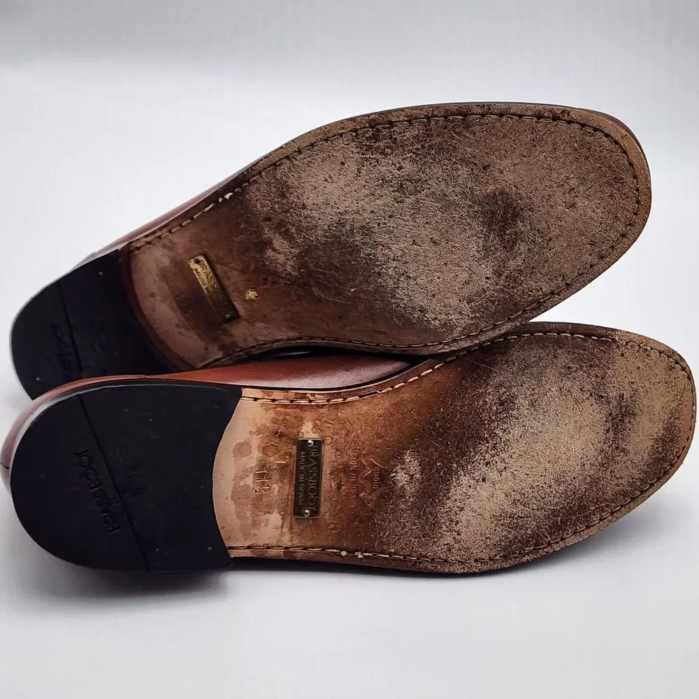 Brass Boot Mens Shoes Brown‎ 11.5 Leather Loafers Tassel Slip On Dress Shoes